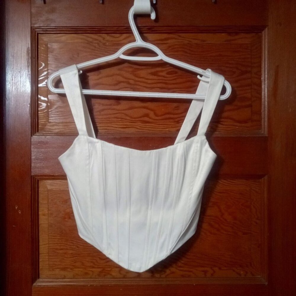 White Satin Corset Top XS
